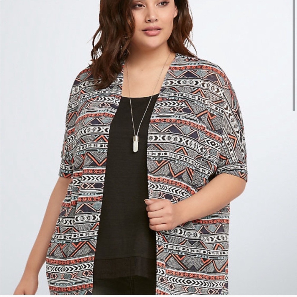 Torrid Aztec print kimono